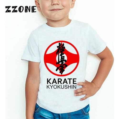 Children Kyokushin Karate Print T shirt Baby Boys/Girls Short Sleeve Summer Tops Kids Casual T-shirt
