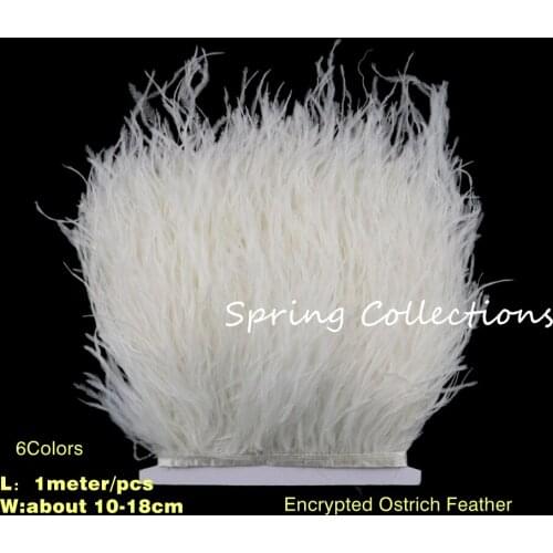L1Meter,W10-18cm,Ostrich Feather Ribbon Feather Skirt Edge Handicraft Needlework Lace Accessories Decoration Wedding Decoration