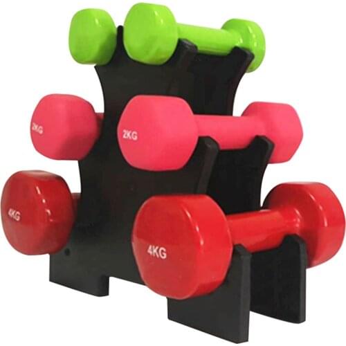 Multifunctional Dumbbell Rack 3 Layers Compact Rugged Anti-wear Dumbbell Holder For Household Use Home Sports Equipment Black