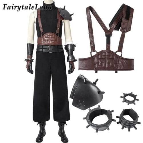 Remake Cloud Strife Outfit Fancy Halloween Cosplay Final Fantasy Costumes Adult Men Superhero Battle Suit