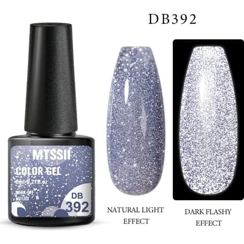 MTSSII Uv Gel Varnish Shiny Glitter Diamond Sequins Polish Semi Permanent Nail Art Hybrid Varnish Reflective Color Glitter Gel