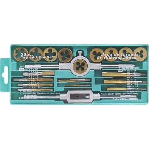 20 Pcs Taper Die Set Hardware Tools Hand Tapping Wrench Die Teeth Twisted Hand Metric Silk Attack Set