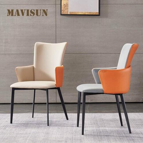 Nordic Living Room Armrest Dining Chair Modern Minimalist Home Backrest Stool Designer Hotel Restaurant Bar Chair Furniture