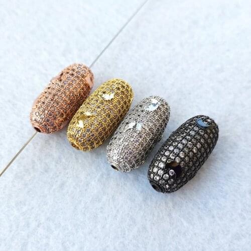 4 Pcs CZ Micro pave charm Oval connectors charm Accessories for Making DIY Bracelet Necklace Jewelry Finding CT495