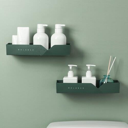 Bathroom Supplies Organizer Shelf with Drain Function Home Plastic Wall Storage Rack Japanese-Style Saving-Space Storage Basket