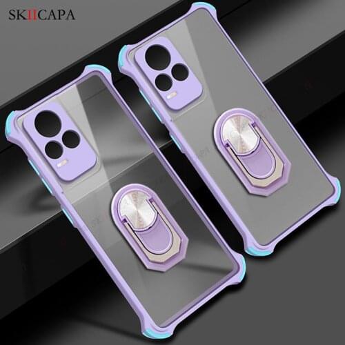 Four Corners Airbag Shockproof Phone Case For VIVO V21E 5G V20SE V20 S9E S9 Y72 X60 Pro Plus Y31S Y73 4G Soft Matte Stand Cover