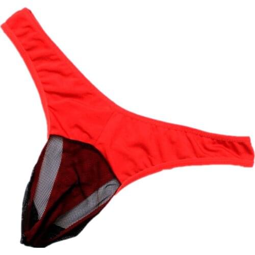 Sexy G-string Men Transparent Cock Pouch Male Thong Underwear Novel Patchwork Sexy Gay Lingerie Tanga Pants Male Penis