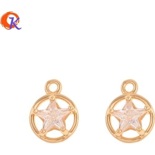 Cordial Design 50Pcs 10*13MM Jewelry Accessories/Hand Made/DIY Pendant/Star Shape/Jewelry Making/Earring Findings/CZ Charms