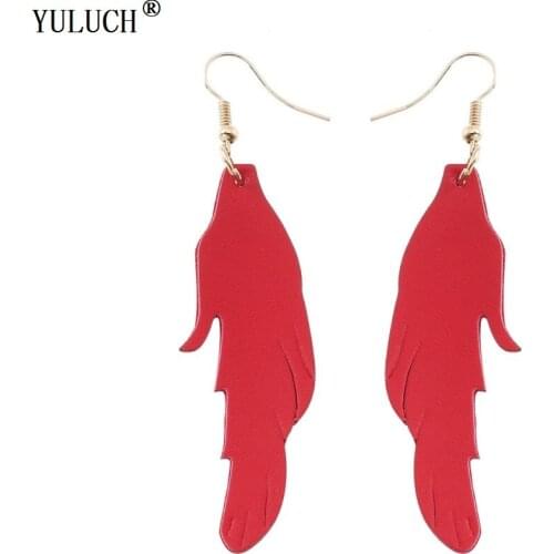 YULUCH 2018 New Design Leather Earrings Handmade Animal Wing Leather Earrings For Woman Girls Gifts Fashion Trendy Jewelry