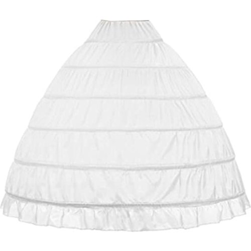 Sensual Looking Fancy Clingy Women 6 Hoops Skirt Crinoline Petticoats Slips Floor Length for Bridal Gown