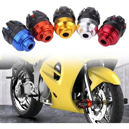 1Pair Motorcycle Front Fork Frame Slider Scooter Wheel Aluminum Crash Cap Protector Motorcycle Falling Protector
