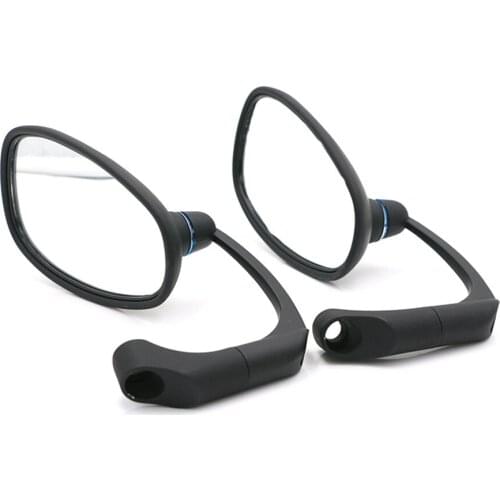 1pair Universal Motorcycle Side Mirror Rearview Retro Oval Black For GN/ CG Racer Custom