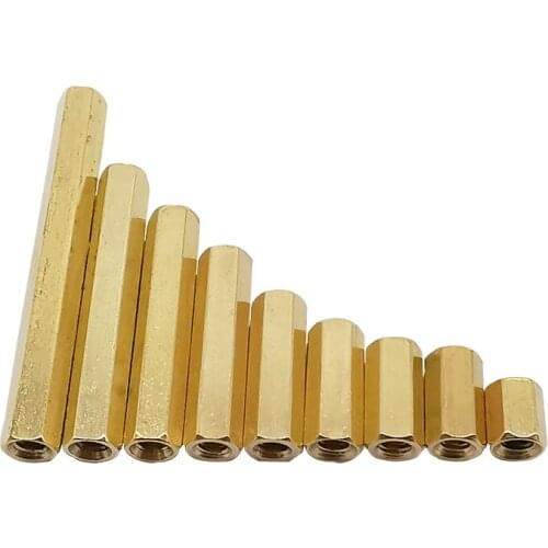 10Pcs/lot 6mm-40mm M3 Female to Female Brass Standoff Spacer Hexagonal Stud Spacer Hollow Pillars