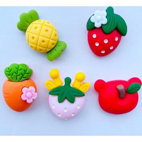 10Pcs New Kawaii Cartoon Cute Simulation Fruit Resin Flat DIY Crafts Scrapbook Hair Bow Center Accessories Embellishment A39