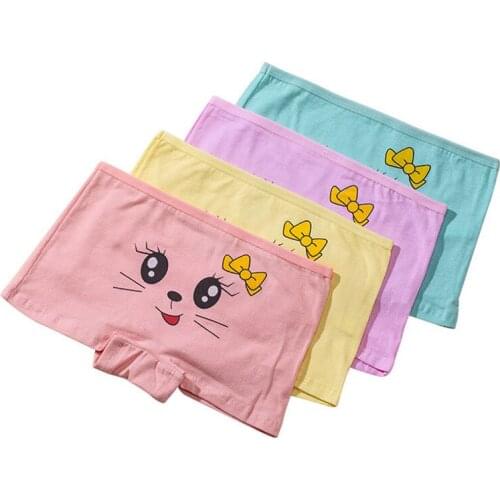 12pcs/Pack Girl Cartoon Boxers Children Cotton Underwear Kids Princess Florals Panties Children Underpants Quality Soft Shorts