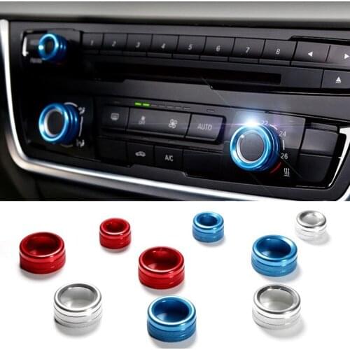 3Pcs/Lot Car Air Conditioning Knobs Audio Decorative Circle Trim For BMW X1 2017 car styling