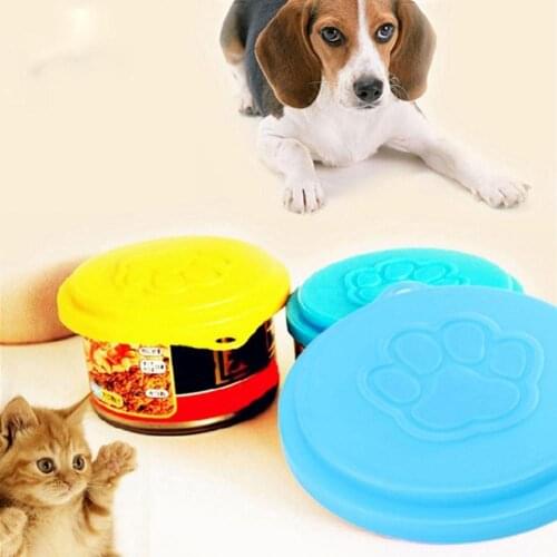 New 3Pcs/Set Reusable Pet Dog Puppy Food Can Tin Case Cover Cute Paw Pattern Dog accessories cosas para perros