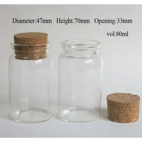 30 x 80ml Empty Glass Bottle with Cork Cork Stoppered Bottle Glass Jar Wishing Bottle Used for Storage Craft Glass Container