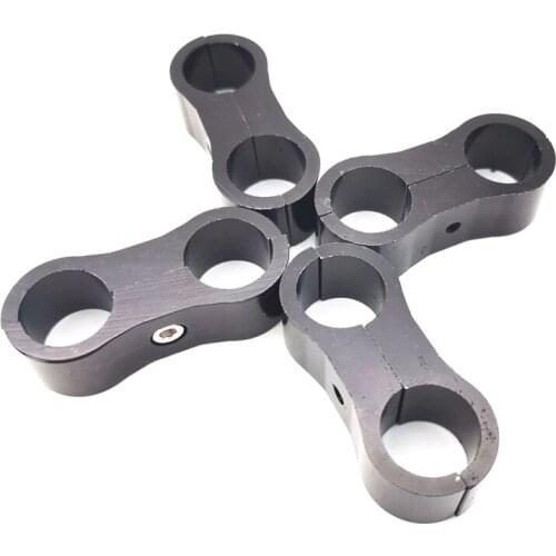4x Black CNC AN6 14MM Braided Hose Mount Clamp Separator Fitting Adapter Bracket