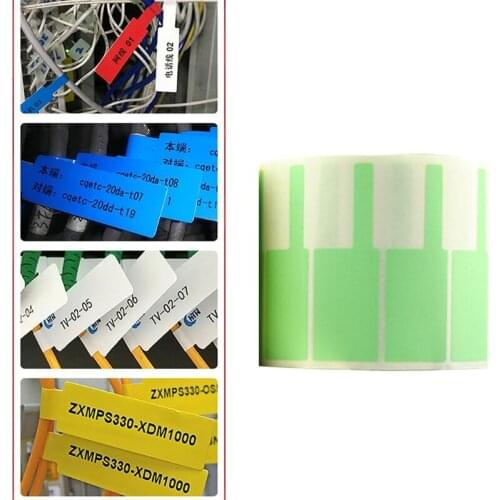 500Pcs Cable Sticker 3.30x1.02in Oil-proof Tear-resistant PC Network Wire Cord Cable Tie Label Sticker Marking Marker M4YD
