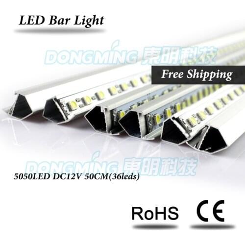 Aluminium U/V Profile 12V LED luces strip SMD5050 36Leds 50cm LED Bar Light Warm White Cool White led light for kitchen cabinet