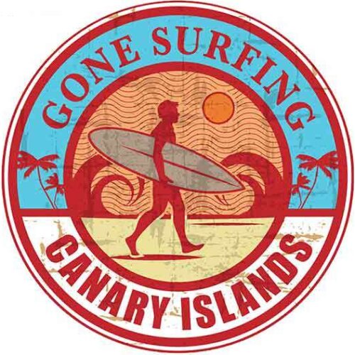 SZWL Car Stickers for Gone Surfing Canary Islands Decal Vinyl Sunscreen JDM Car Accessories Graphics Anime Sign,13cm*13cm