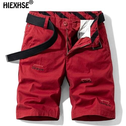 Mens 2021 Summer New Style Classic Fashion Loose Fit Cotton Shorts Men British Embroidery Ripped Holes Washed Retro Denim Shorts