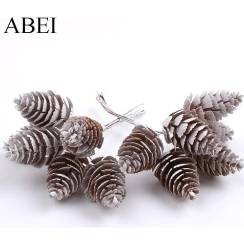 12pcs/lot Artificial Pine Cones Flower Bouquet for Wedding Christmas Home Decoration DIY scrapbooking wreath material