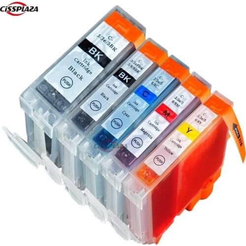 CISSPLAZA 5PCS 3eBK/6B/C/M/Y CARTRIDGE compatible for CANON PIXMA IP4000 IP5000 i860 MP870 MP710 MP780 MP760 MP750