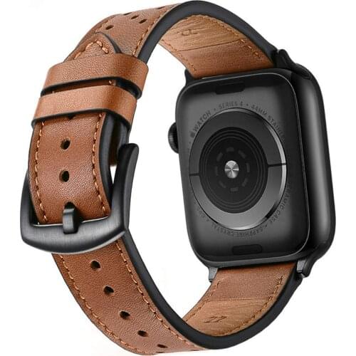 Leather Strap For Apple Watch 4 Band 44mm 40mm iWatch Band 42mm 38mm First Layer Genuine Leather Watchband for Apple Watch 3 2 1