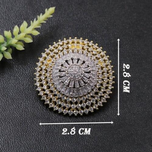 Lanyika Fashion Jewelry Exquisite Hollow Design Round Micro Brooch Pendant Dual Use for Wedding Party Sandblasting Popular Gift