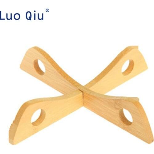 Kitchen heat insulation cross bamboo mat table anti-hot pan mat removable multi-function meal pad steam tray pan mat