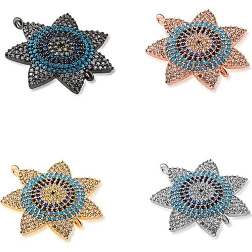 NEW Sun Magic Eye pendant necklace connector jewelry accessories diy miniature precision inlay cubic zircon bracelet gift