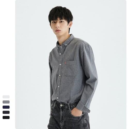 Mens Autumn New Japanese Ins Fire Stripe Mens Casual Long-sleeved Shirt Lapel Slim Shirt Plus Large Size 4XL Male Social Dress