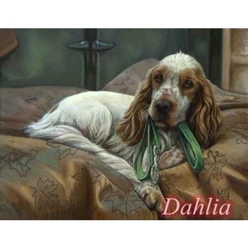 Faithfully Puppy Animal Dog Cross Stitch Kits Art Crafts Top Quality Embroidery Needlework DIY 14CT Unprinted Decor Handmade