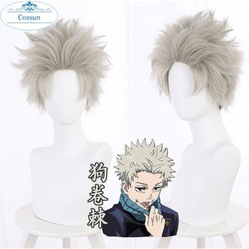 New Anime Inumaki Toge Short Wig Jujutsu Kaisen Cosplay Costume Synthetic Hair Wig Men Halloween Carnival