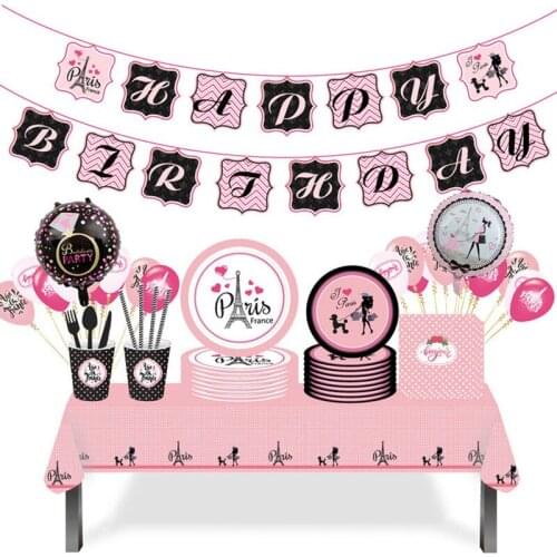 Valentines Day Party Decoration Disposable Tableware Set Multicolor Love Jewelry Teamo Letter Balloon Gift Girl nn74