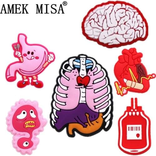 Novelty Medical style Shoe Charms Accessories Viscera Haslet PVC Shoe Decoration Designer for croc jibz Kids X-mas Party Gifts