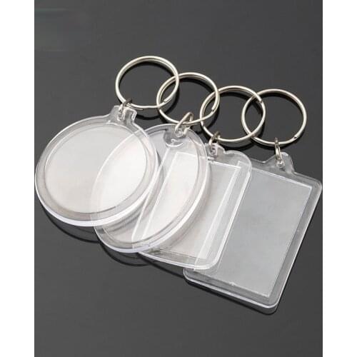 Key Chain Shell Transparent Acrylic Photo Frame Plastic Photo Studio Photo Number Card Storage Card Bag Pendant