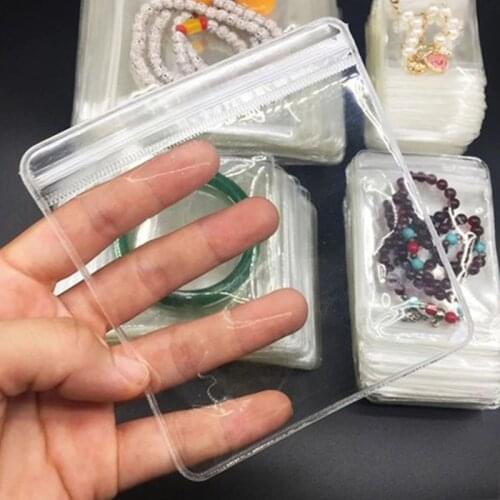 Transparent PVC Jewelry Ziplock Bags Anti-Oxidation Thicken Storage Gift Earring Pendant Necklace Bracelet Jewelry Packing Bag