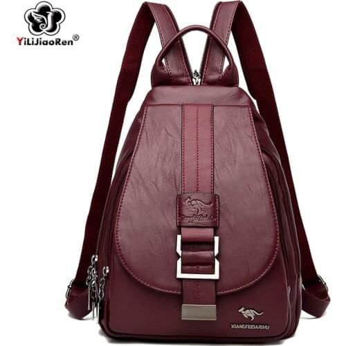 Anti-theft Bagpack Casual Backpack For Ladies Soft Leather Backpack Women Shoulder Bag Large School Bags For Teenage Girls