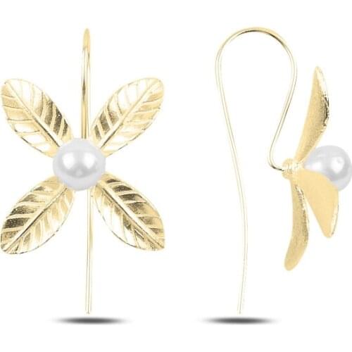 Silverlina Silver Pearl Flower Earrings