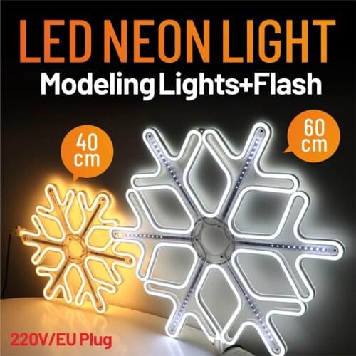 LED Neon Night 110v220v Light Stars Snowflakes Sign Wall Art Lamp Meteor Flash Indoor And Outdoor Home Decoration Red Blue RGB