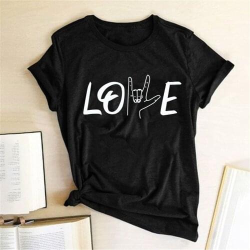 Harajuku Plus Size 90s Shirt for Women Tee Tops Short Sleeve 2021 Aesthetic Clothes Love Print Women Funny Women Tshirts