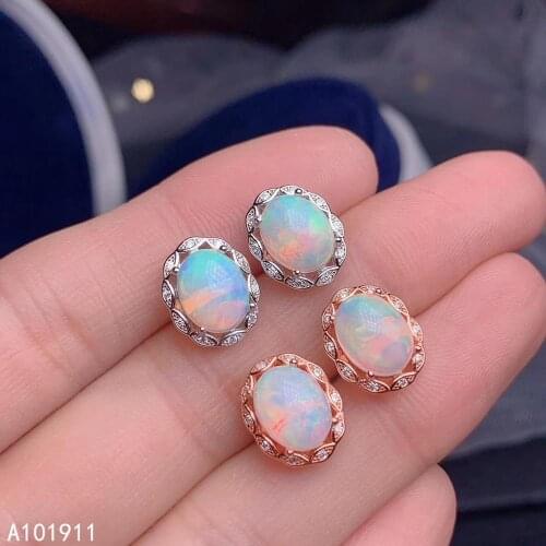KJJEAXCMY fine jewelry natural opal 925 sterling silver women earrings new Ear Studs support test luxury