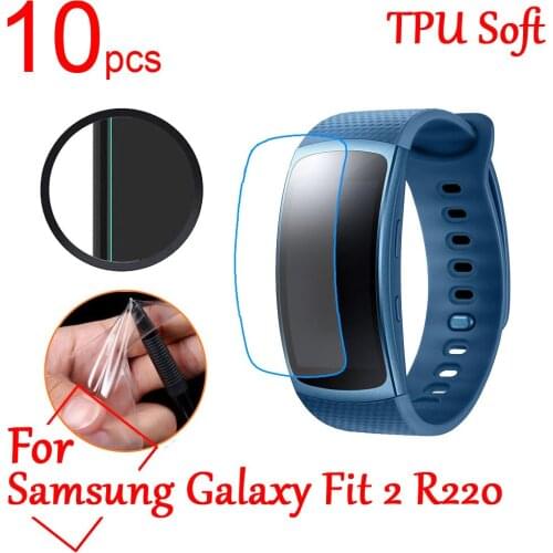 10pcs/lot Ultra Clear TPU Soft Full Screen Protector cover For Samsung Galaxy Fit 2 R220 GPS sports Smart Watch Protective Film