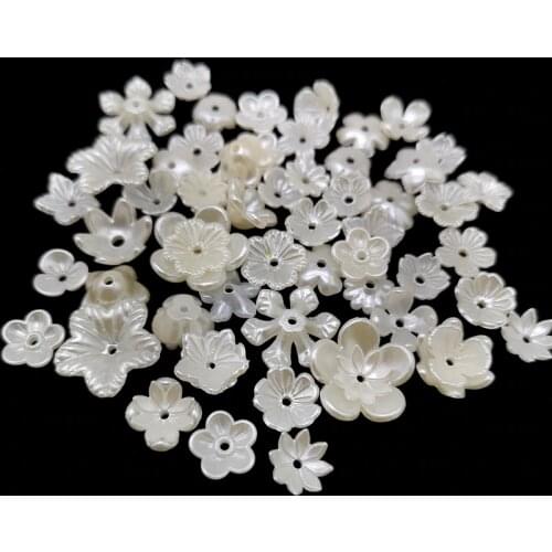 100pcs Pearl White Beads Jewelry Making Findings Caps Needlework Diy Accessories Wholesale