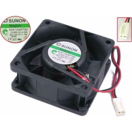 SUNON KDE1206PTB2 DC 12V 1.1W 60x60x25mm 2-wire Server Cooling Fan