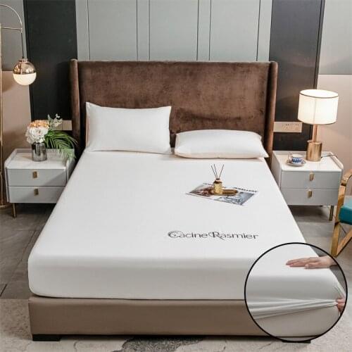 3pcs Bedding Sheet (1pc Fitted Sheet + 2pcs Pillowcases) Embroidered Mattress Cover Elastic Band Bed Linens Sheets Cover for Bed