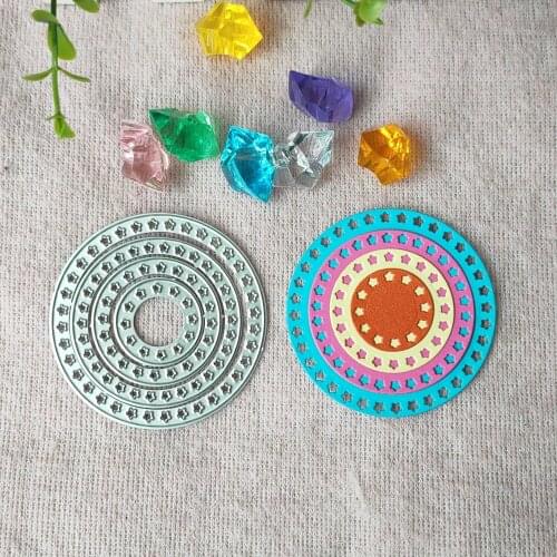 4Pcs Pentagonal Circle Metal Cutting Dies for DIY Embossing Paper Photo Album Gift Card Making Scrapbooks Dies